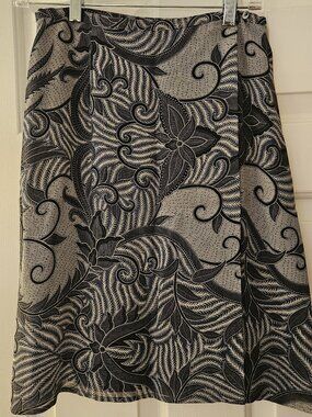 Ann Taylor Navy Print Skirt
